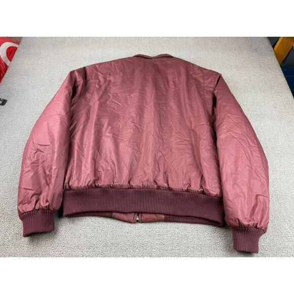 Vintage Members Only Bomber Jacket Mens 44 Crimson Red Cafe Racer Full Zip 80s - Picture 2 of 14